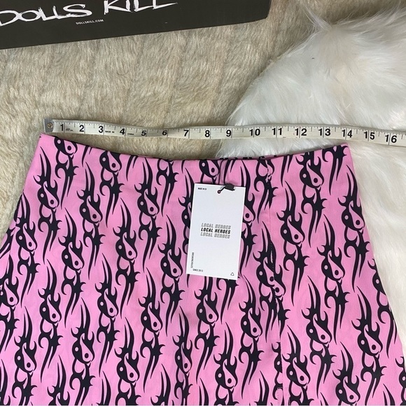 𝅺DOLLS Kill x Local Hero Tribal Love Pink Mini Skirt - Picture 2 of 8